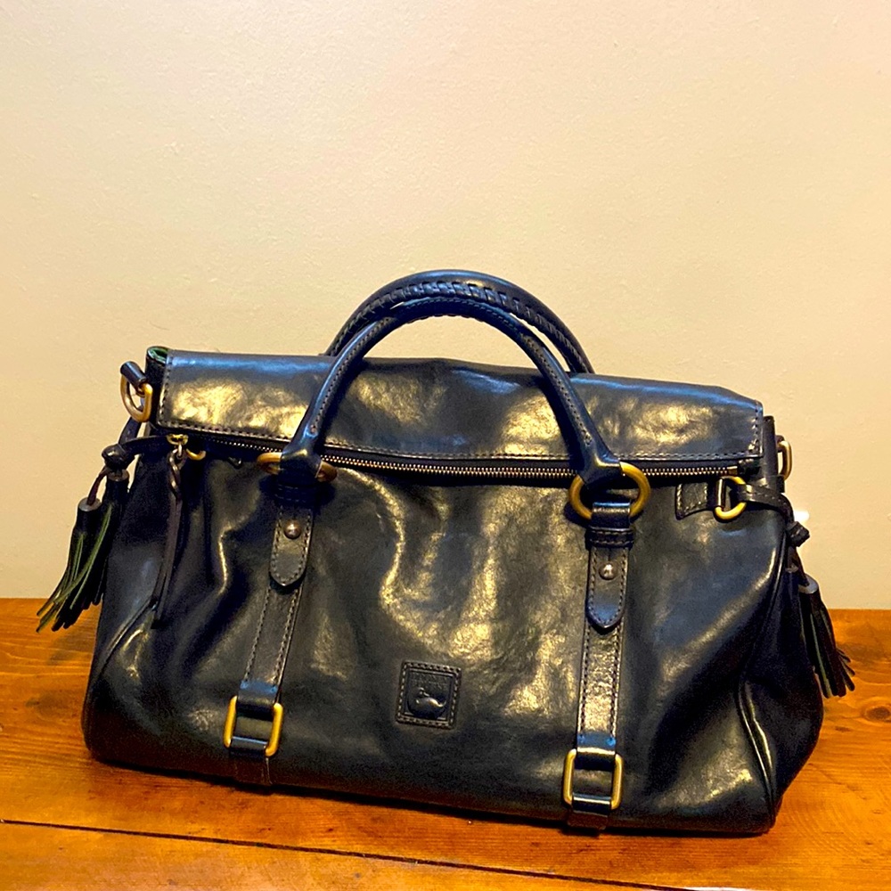 Dooney and Bourke black leather Florentine satchel